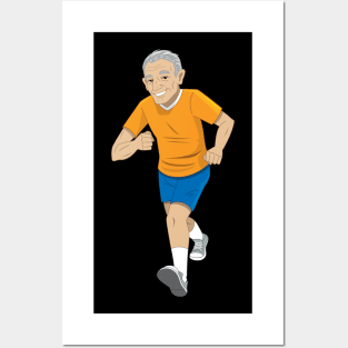 Man running for fitness Posters and Art